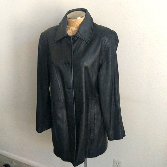 NY&CO Black Leather Jacket (L)